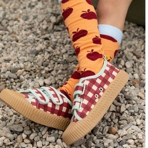 Sticky Lemon Gingham Canvas Velcro Sneakers Size 30